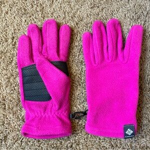 Columbia Fleece Gloves Youth Medium Unisex Pink Winter Outerwear Outdoors